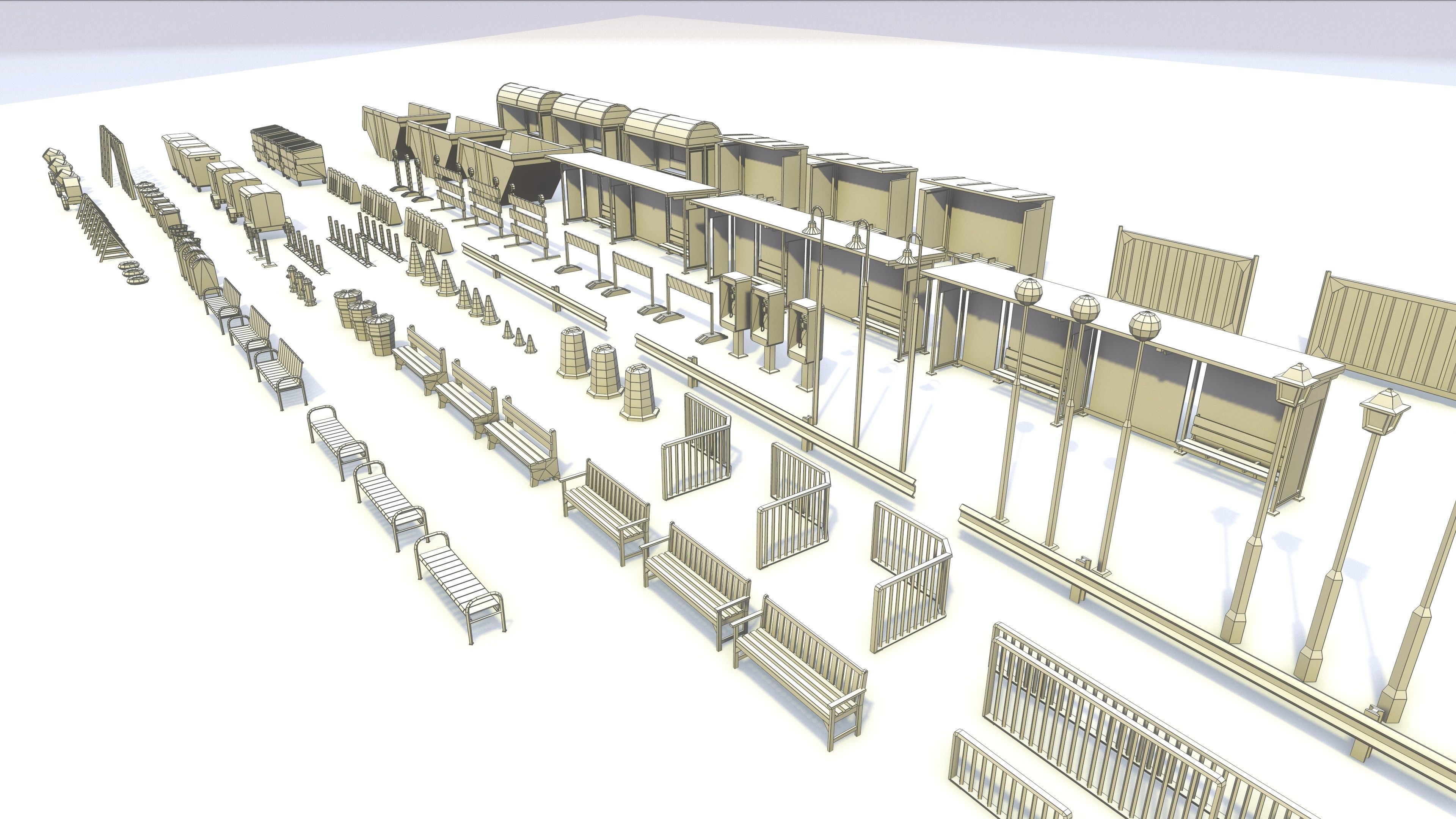 StreetSide PROPS - Low Poly Assets Low-poly 3D model Low-poly 3D model_12