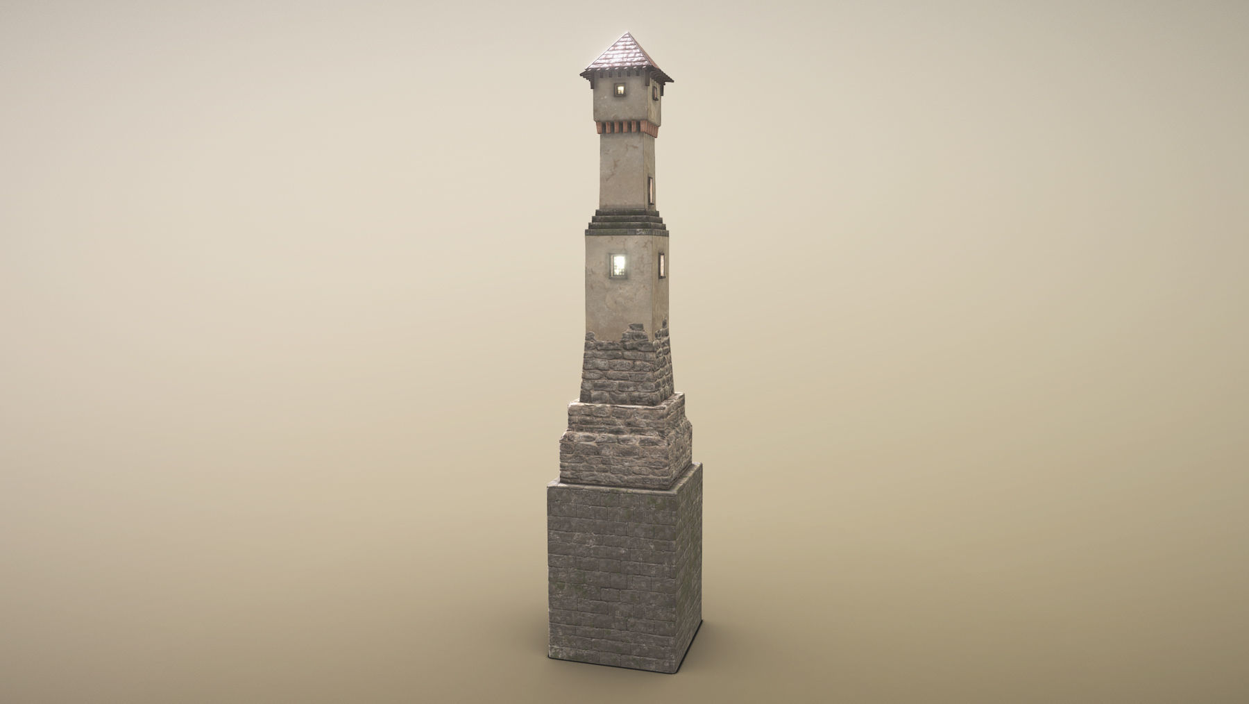 Medieval DRAGON Tower 02 Low-poly 3D model_4