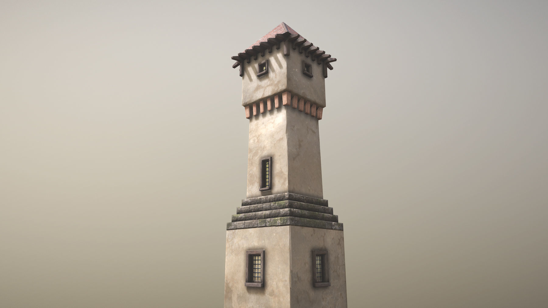 Medieval DRAGON Tower 02 Low-poly 3D model_1