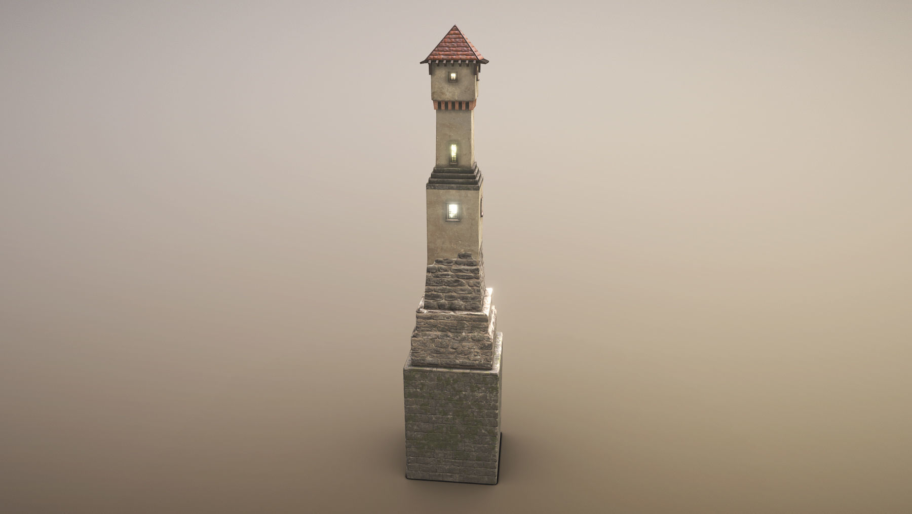 Medieval DRAGON Tower 02 Low-poly 3D model_3
