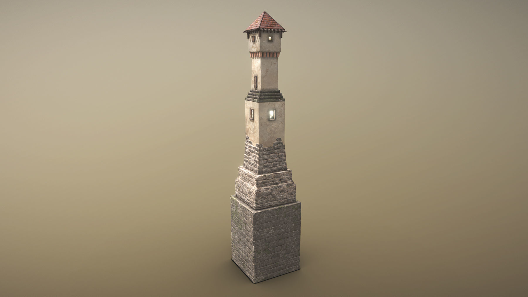 Medieval DRAGON Tower 02 Low-poly 3D model_5