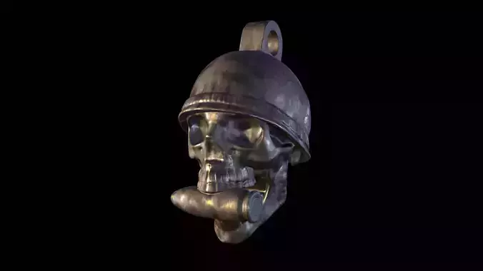 Skull with Bullet Pendant