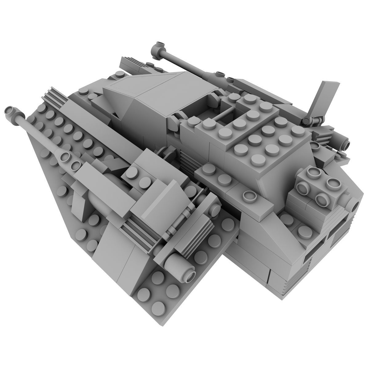 Block Snowspeeder 3D model_6