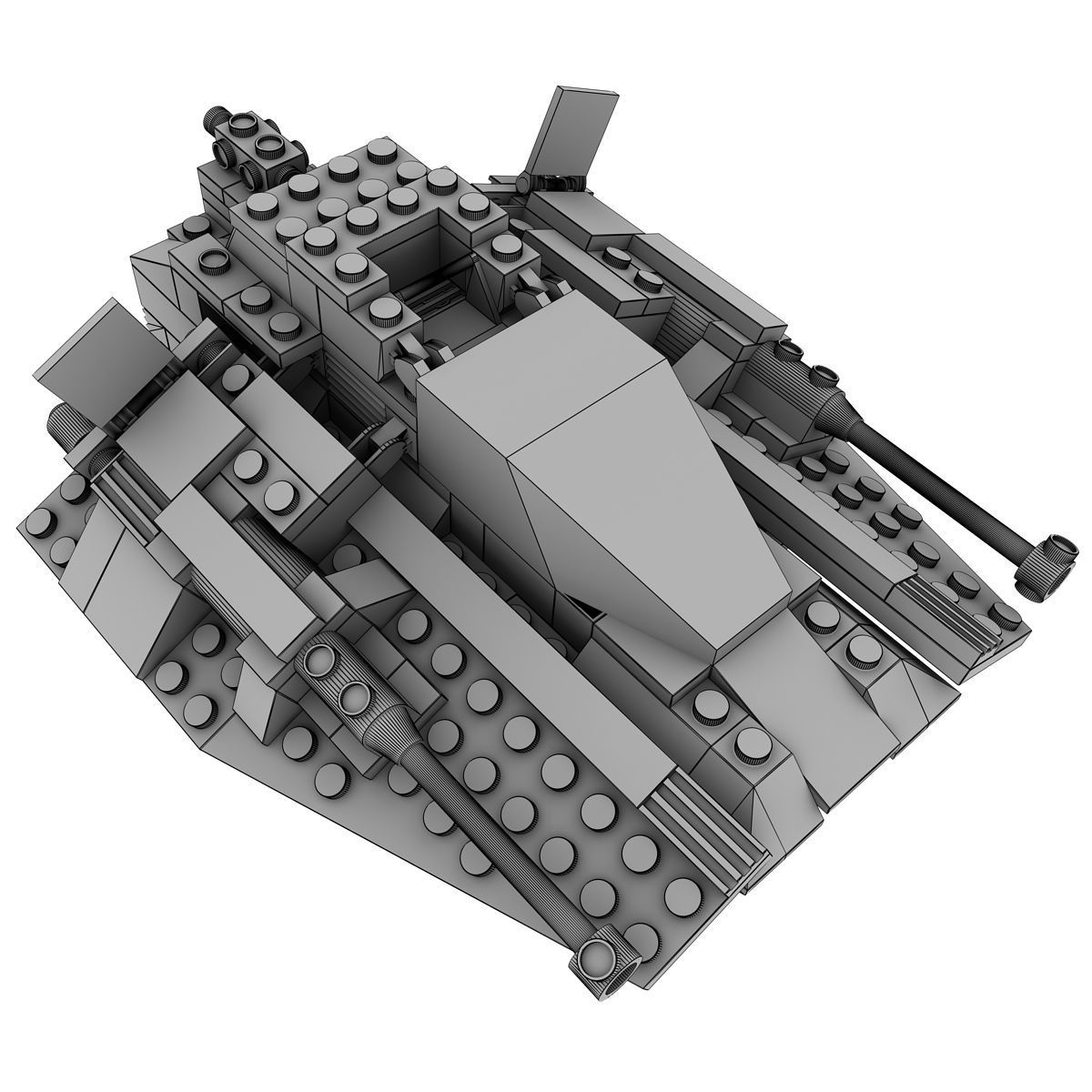 Block Snowspeeder 3D model_5