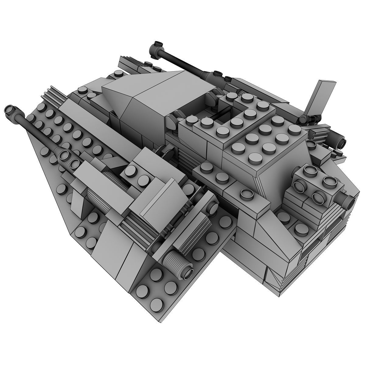 Block Snowspeeder 3D model_7