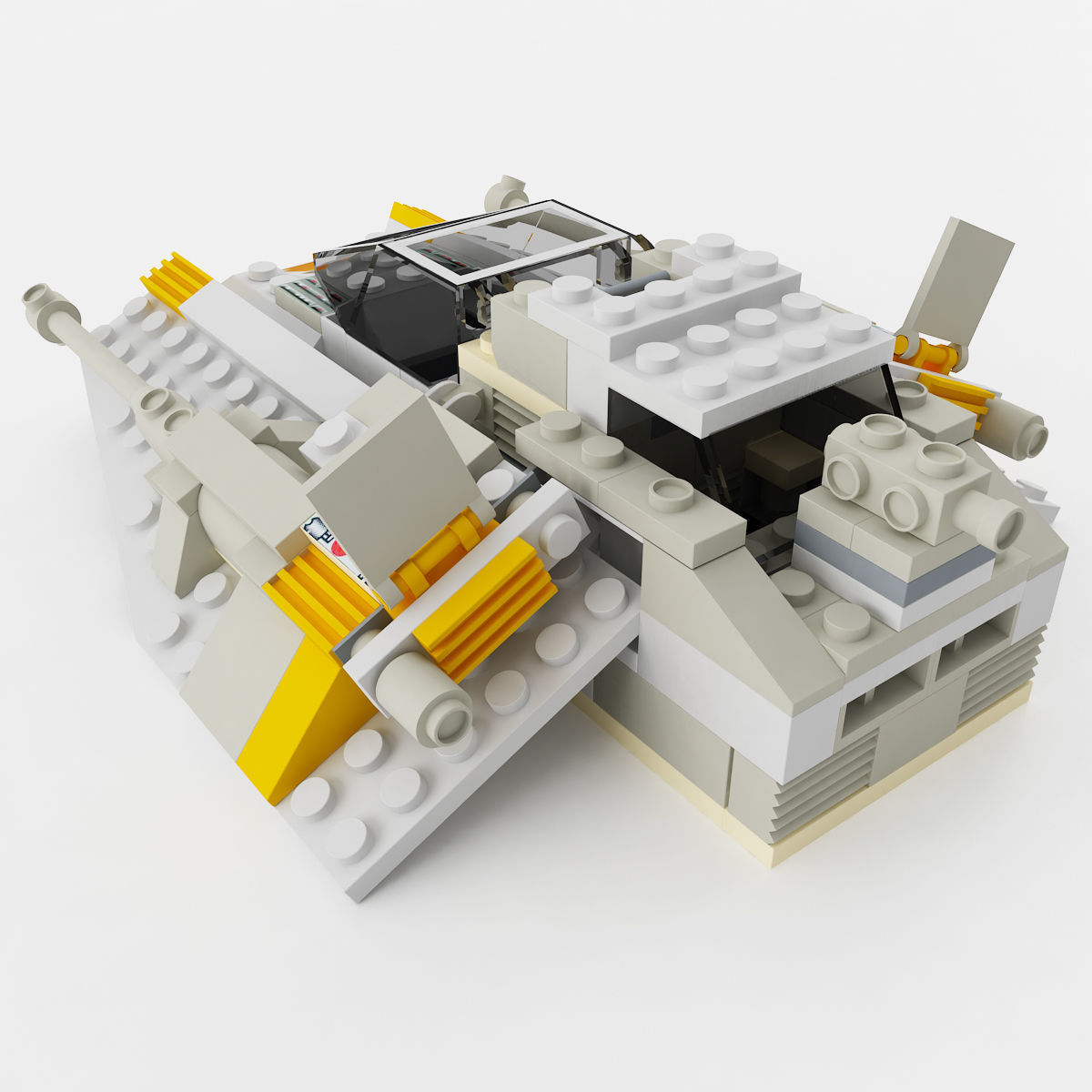 Block Snowspeeder 3D model_3