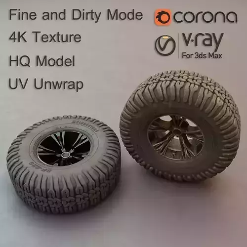 Off-road tire and wheel Free 3D model