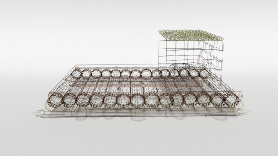 Low Poly Cartoon Wooden Raft Low-poly 3D model_12