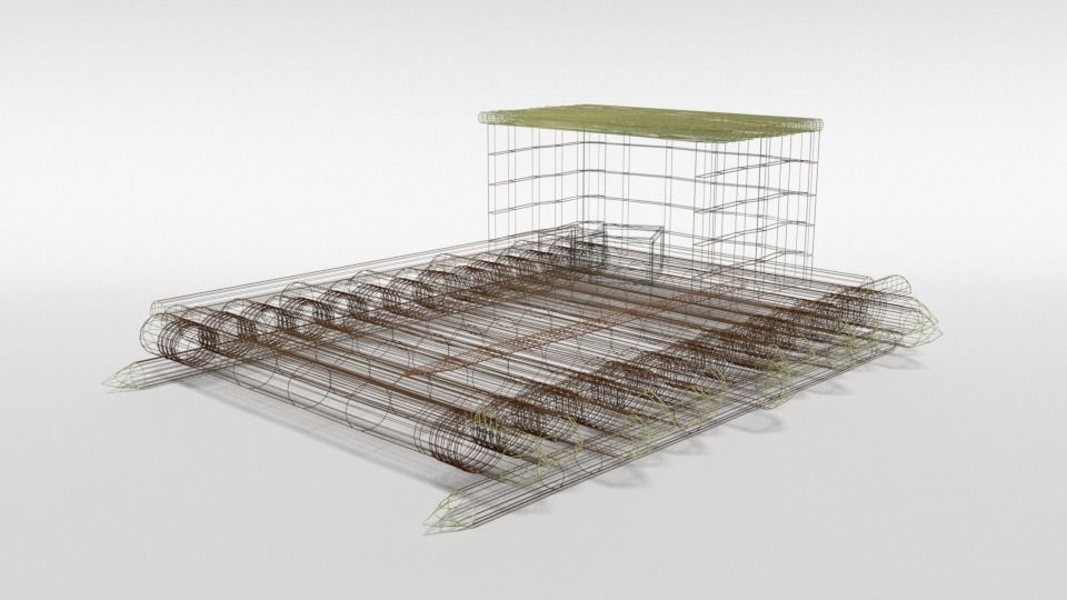 Low Poly Cartoon Wooden Raft Low-poly 3D model_11