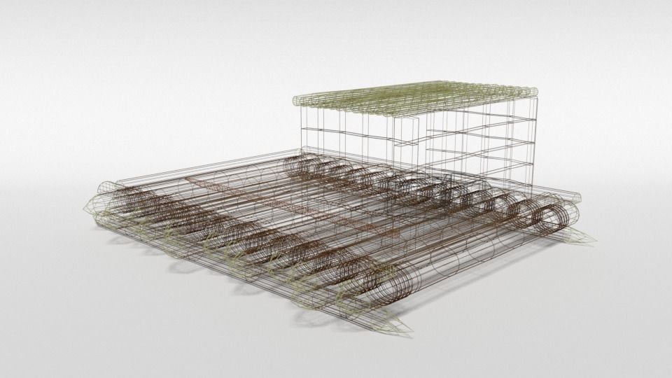 Low Poly Cartoon Wooden Raft Low-poly 3D model_13