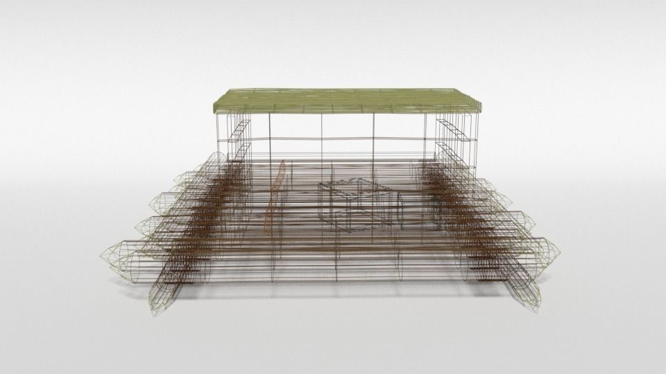 Low Poly Cartoon Wooden Raft Low-poly 3D model_14