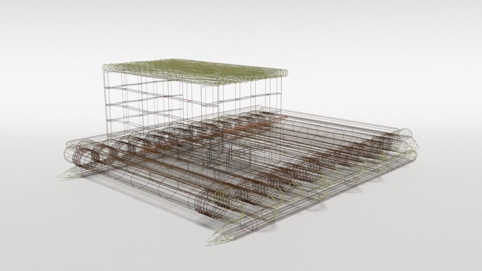 Low Poly Cartoon Wooden Raft Low-poly 3D model_15