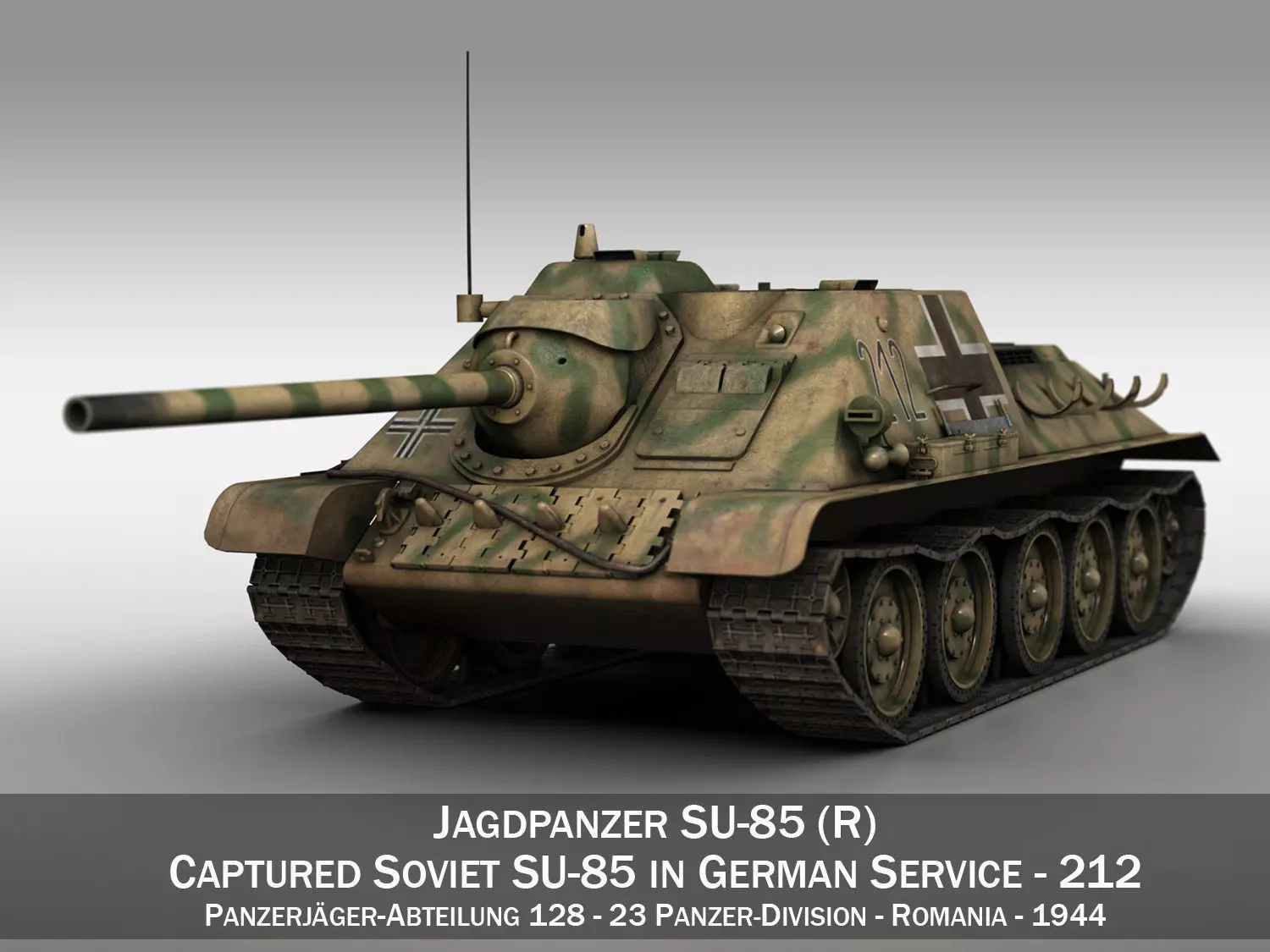 Jagdpanzer SU-85R - 212 - 23 Panzer Division  3D model_0