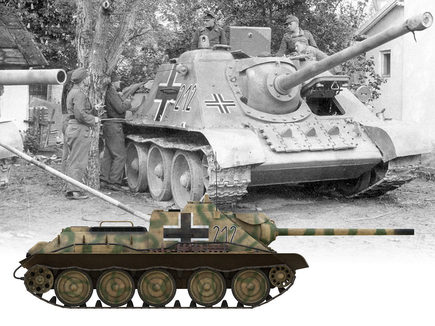 Jagdpanzer SU-85R - 212 - 23 Panzer Division  3D model_1