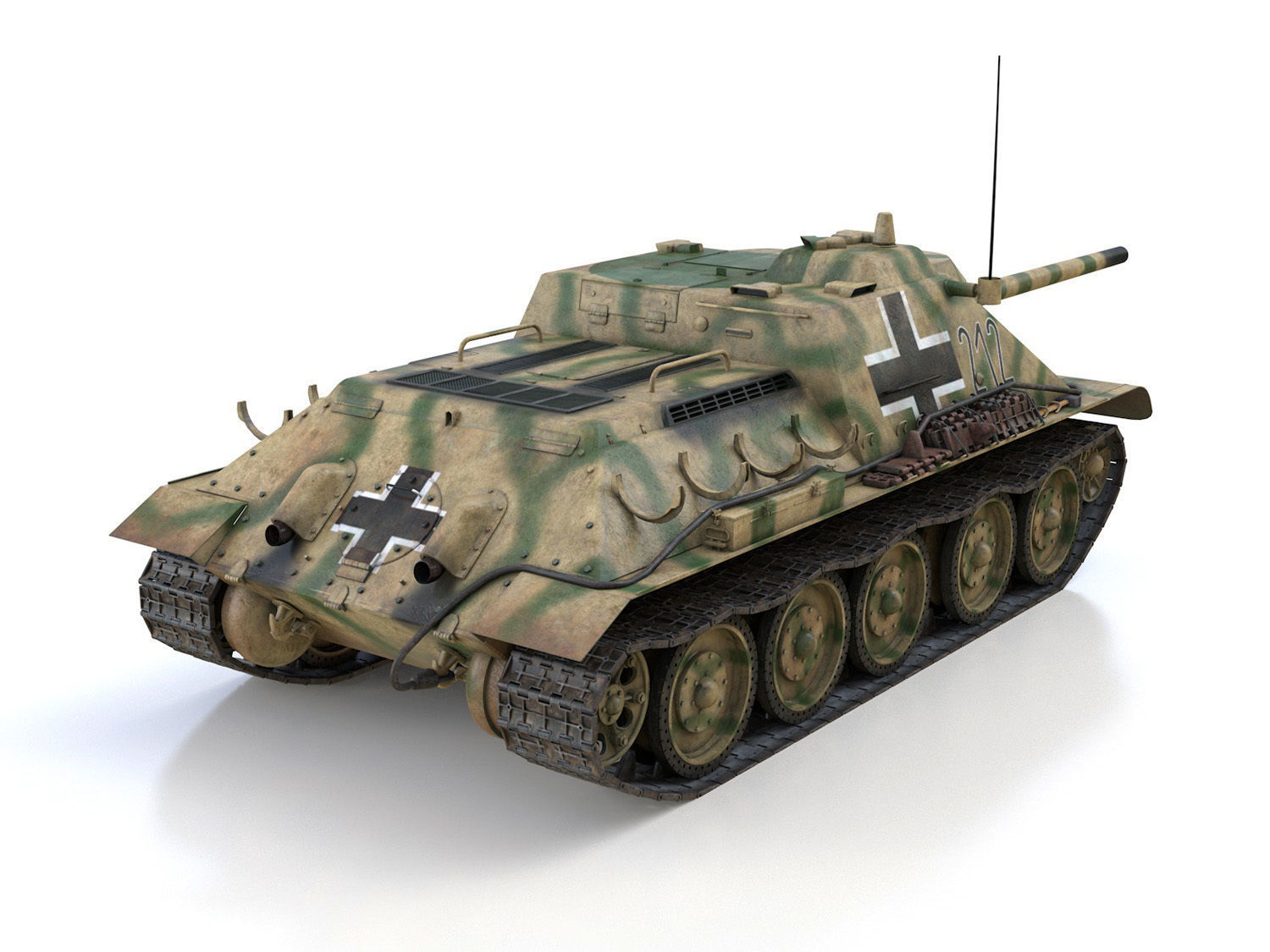 Jagdpanzer SU-85R - 212 - 23 Panzer Division  3D model_5