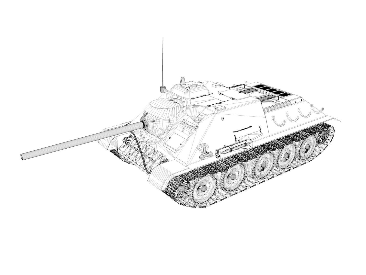Jagdpanzer SU-85R - 212 - 23 Panzer Division  3D model_12