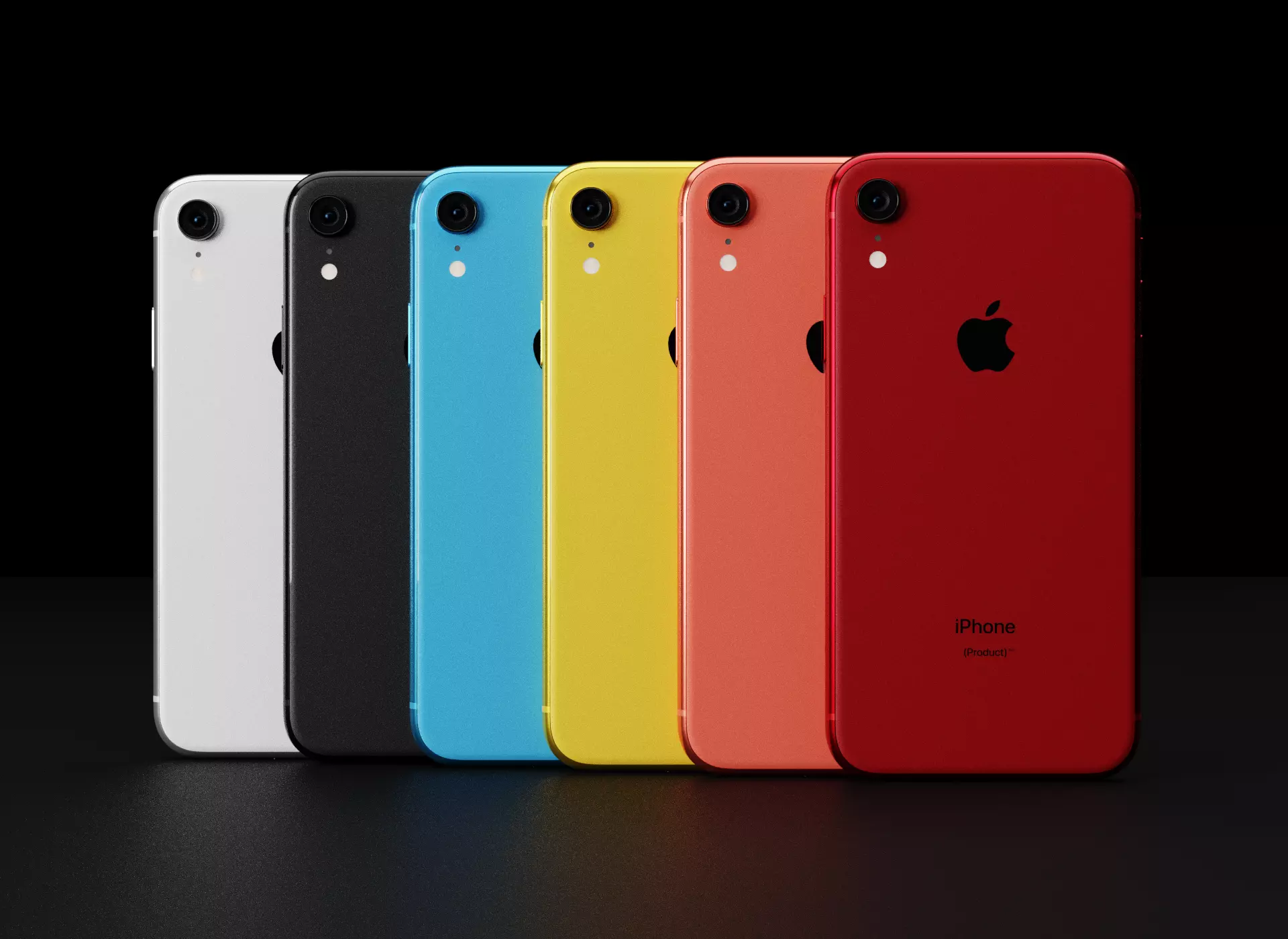 Apple iPhone XR In All Official DImensions and Colors Free low-poly 3D model_0