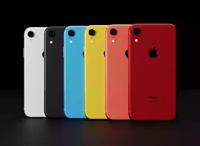 Apple iPhone XR In All Official DImensions and Colors Free low-poly 3D model