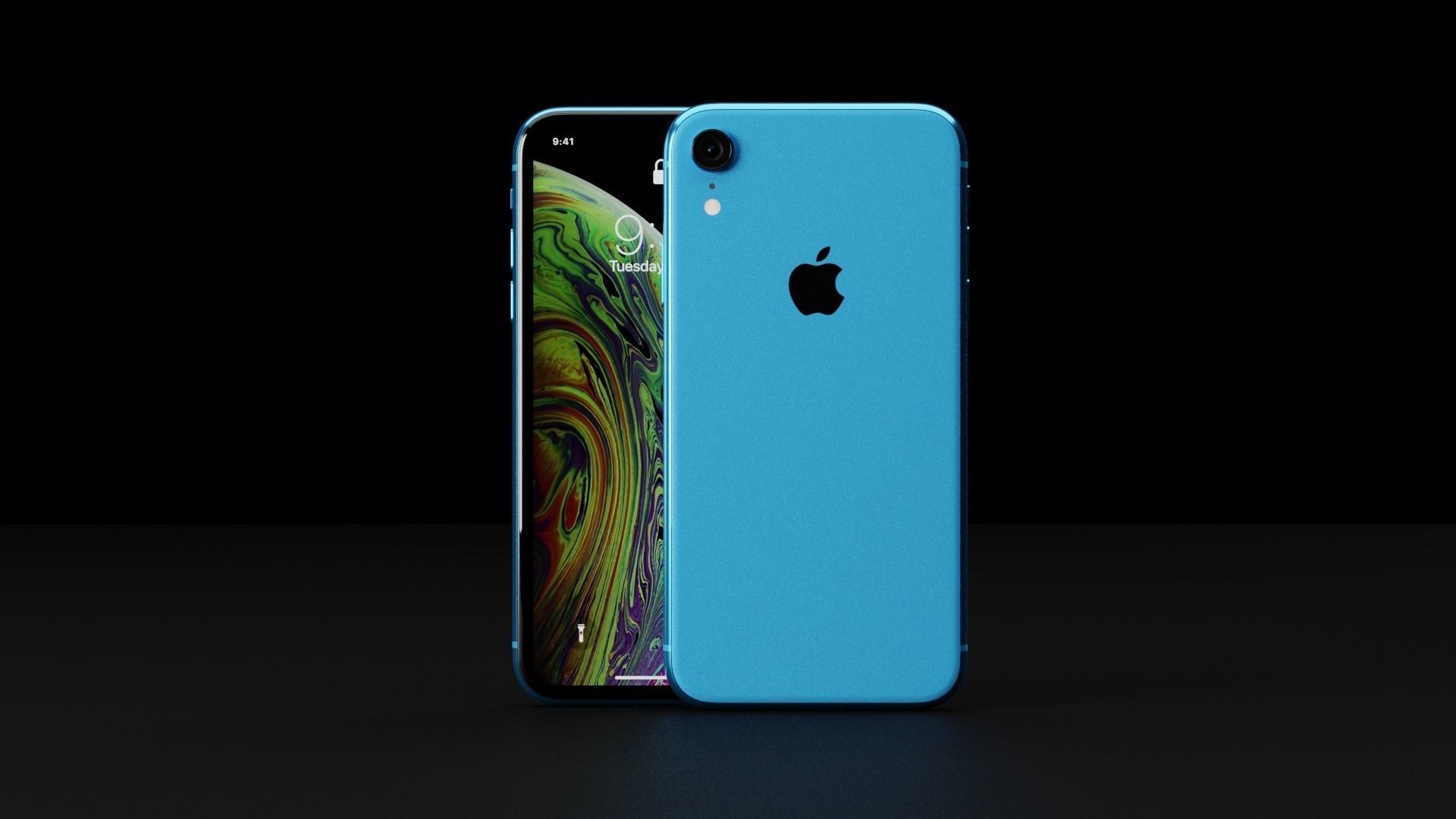 Apple iPhone XR In All Official DImensions and Colors Free low-poly 3D model_1