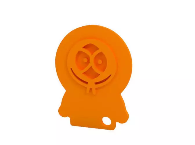 Keychain face - orange 3D print model_0
