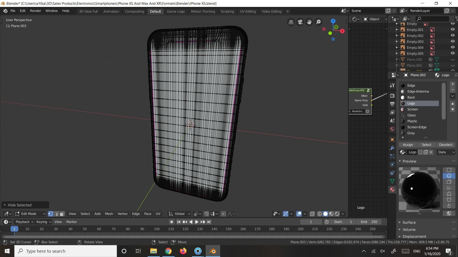 Apple iPhone Xs In Official Colors and Dimensions Free low-poly 3D model_5