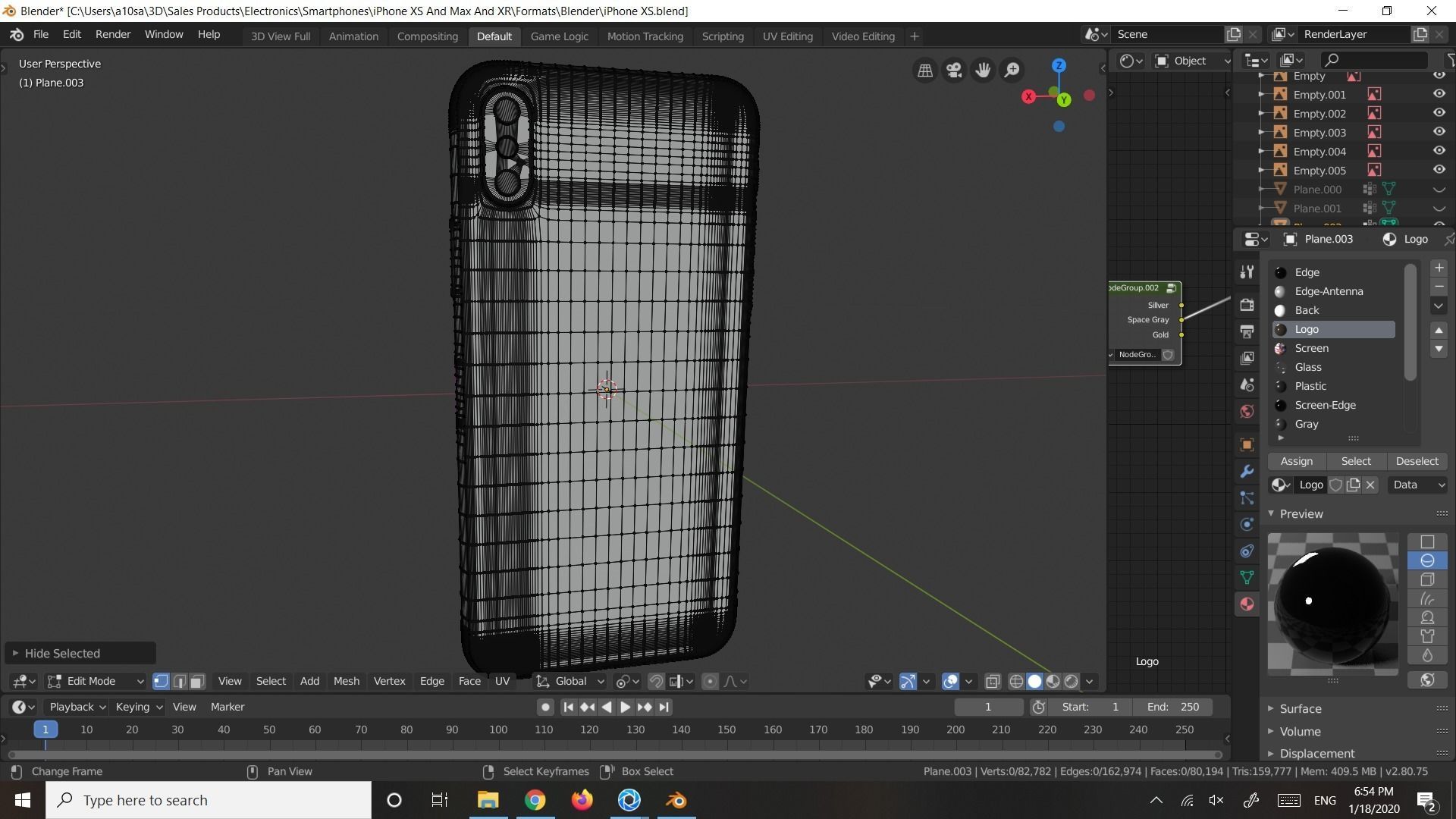 Apple iPhone Xs In Official Colors and Dimensions Free low-poly 3D model_6