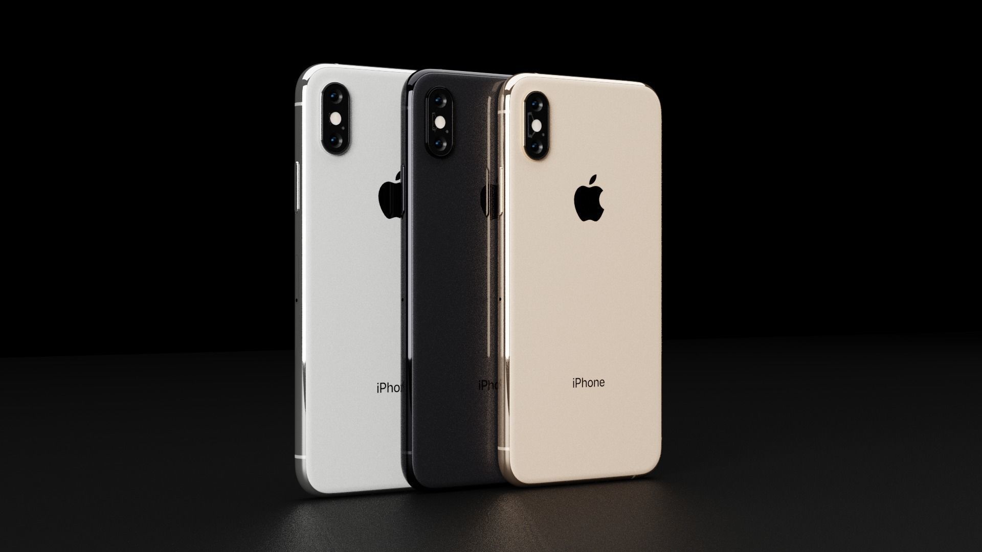Apple iPhone Xs In Official Colors and Dimensions Free low-poly 3D model_4