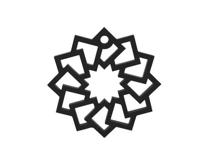 Earring islamic sunburst symbol 3D print model_0