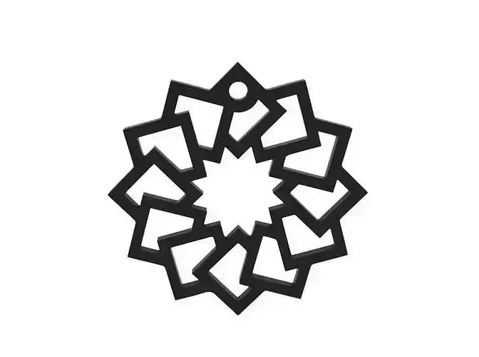 Earring islamic sunburst symbol