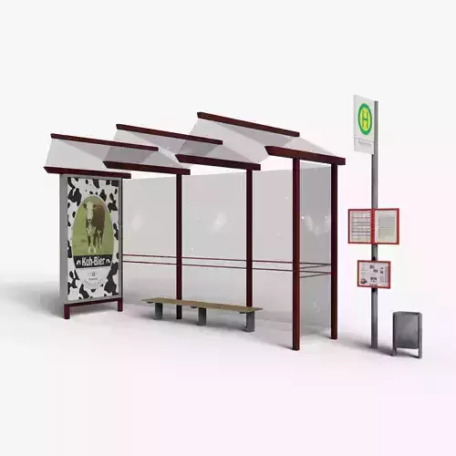 German Busstop Gameready for Engines