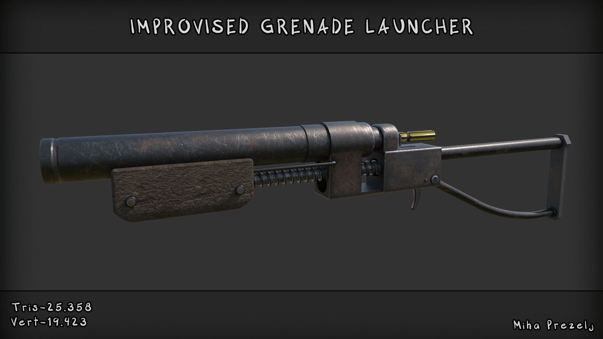 Improvised grenade launcher Low-poly 3D model_2