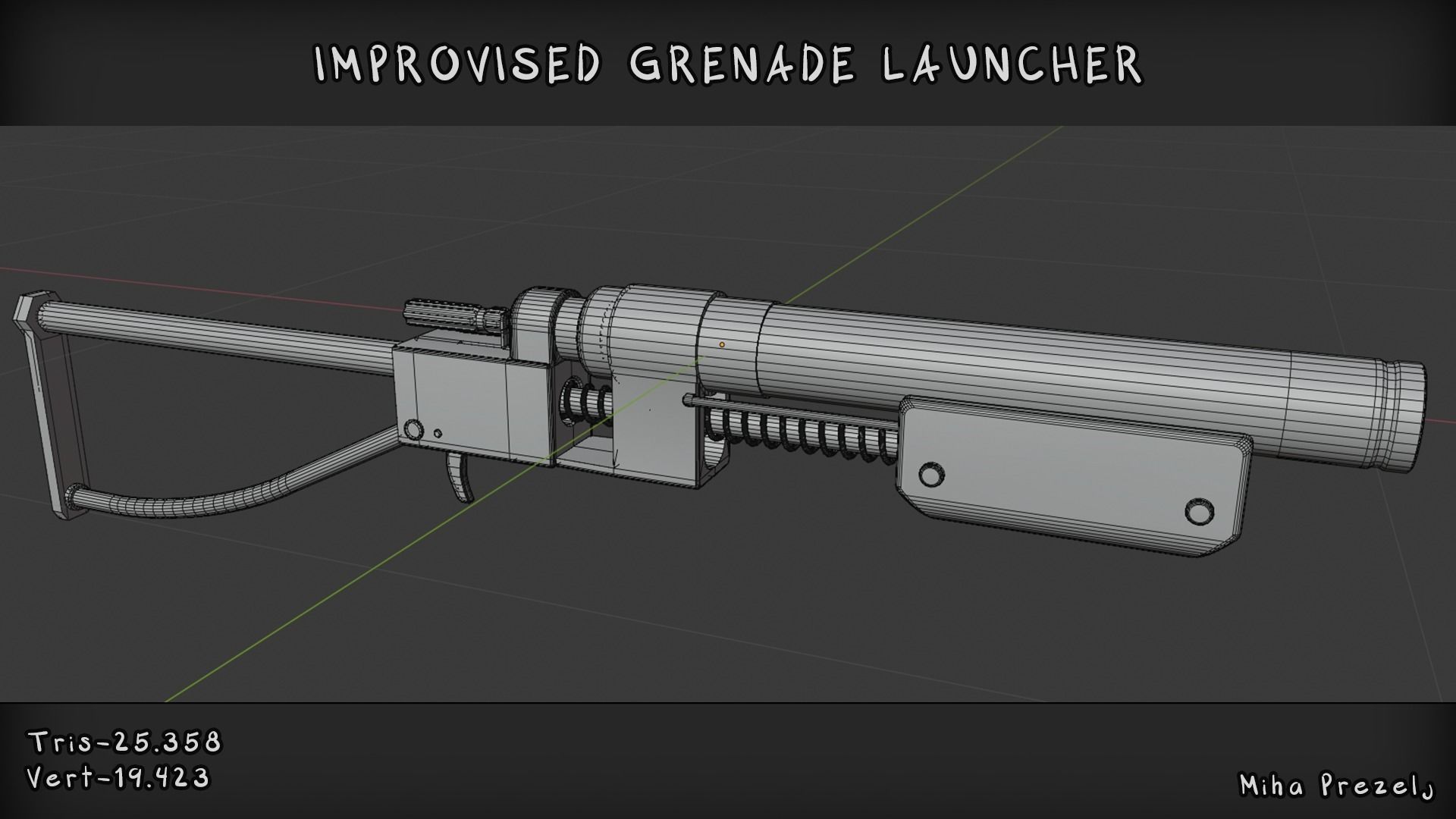 Improvised grenade launcher Low-poly 3D model_4
