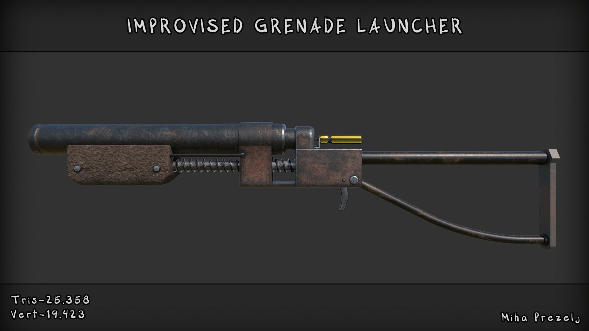 Improvised grenade launcher Low-poly 3D model_1