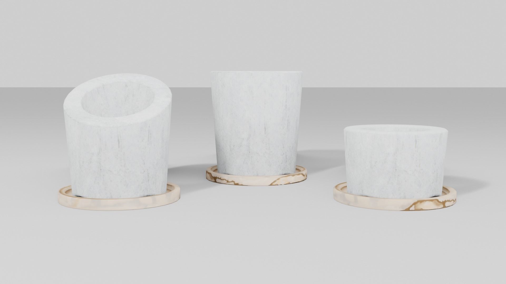 Plant Pot Collection 1 Low-poly 3D model_5