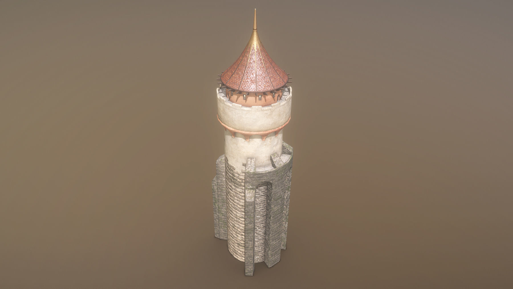 Medieval DRAGON Tower 03 Low-poly 3D model_7