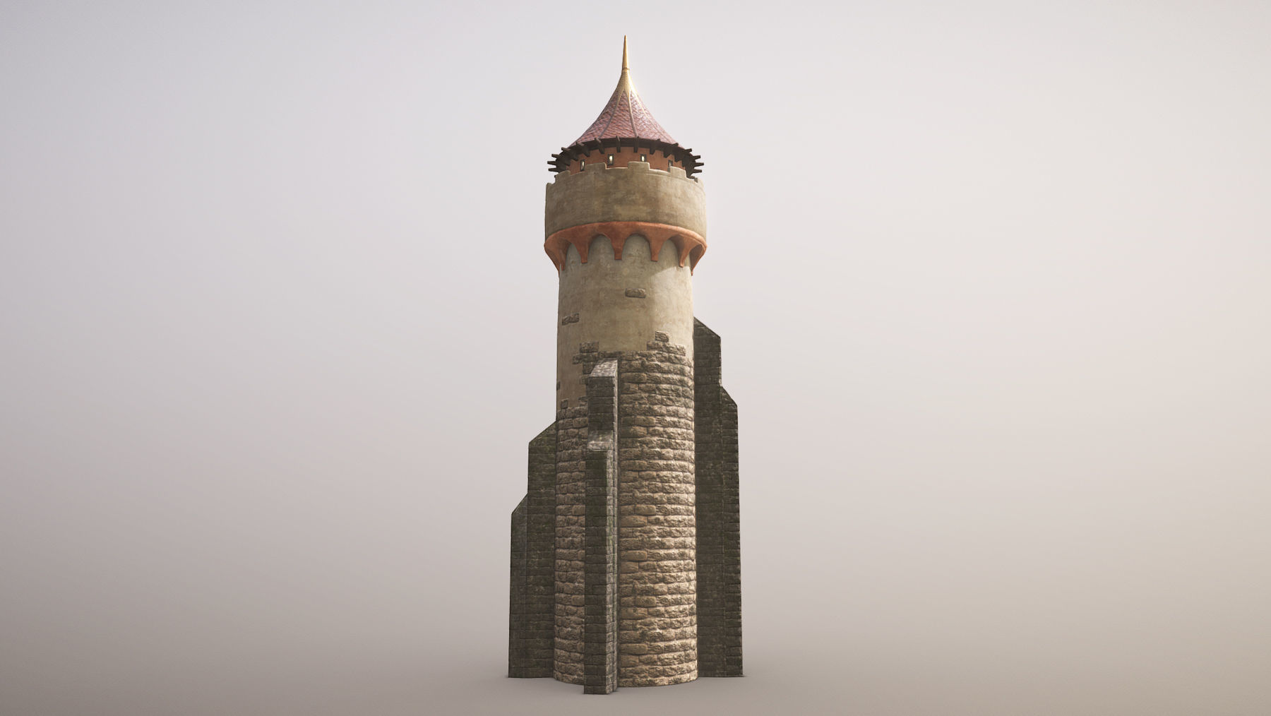 Medieval DRAGON Tower 03 Low-poly 3D model_3