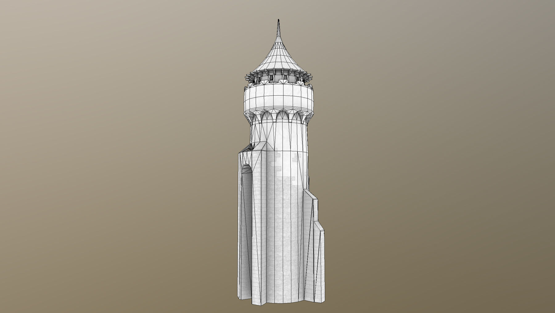 Medieval DRAGON Tower 03 Low-poly 3D model_14