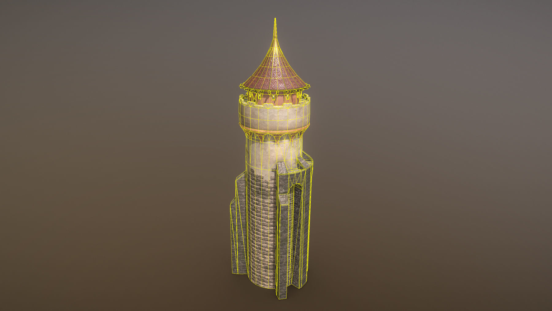 Medieval DRAGON Tower 03 Low-poly 3D model_12