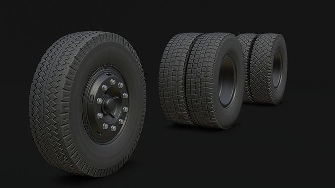 Wheel KAMAZ Free low-poly 3D model