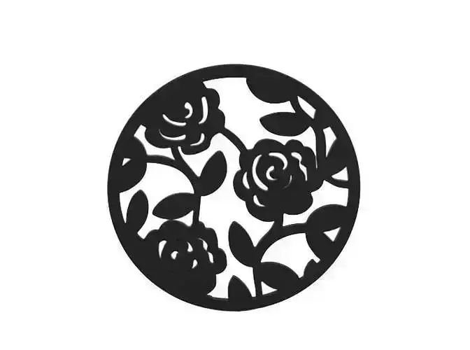 Coaster circle with roses in it
