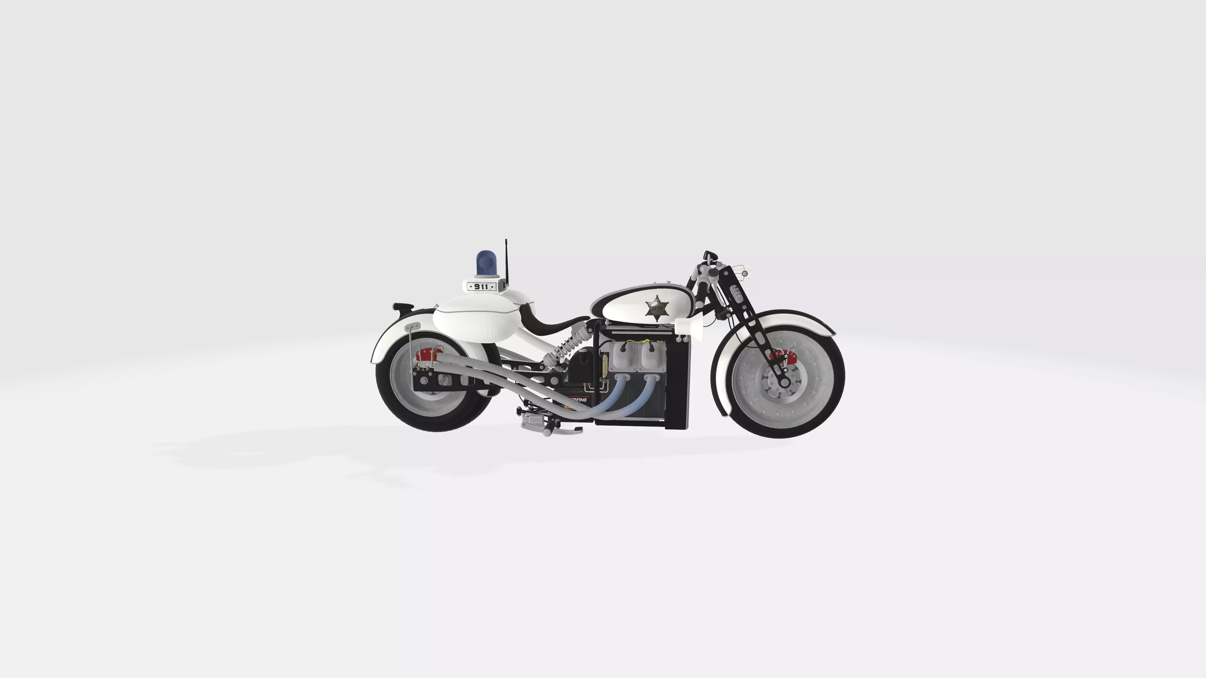 Harley inspired police motorbike 3D model_0