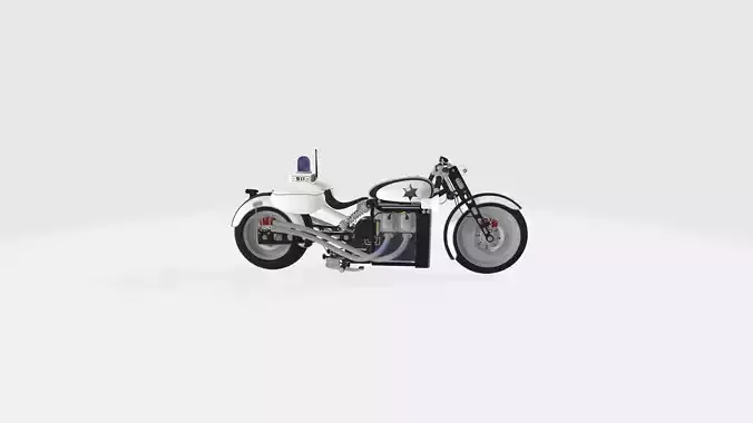 Harley inspired police motorbike 3D model