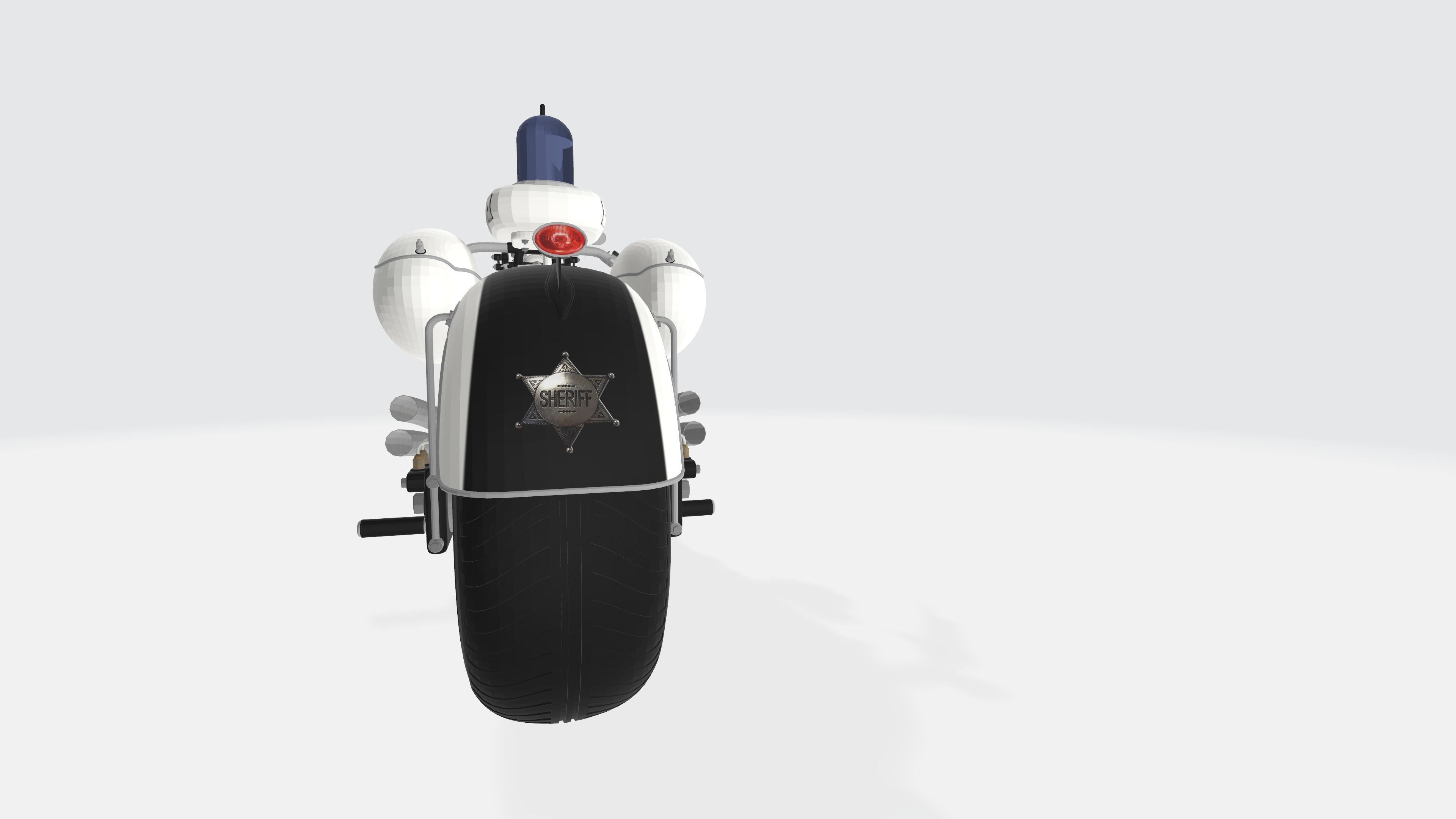 Harley inspired police motorbike 3D model_2