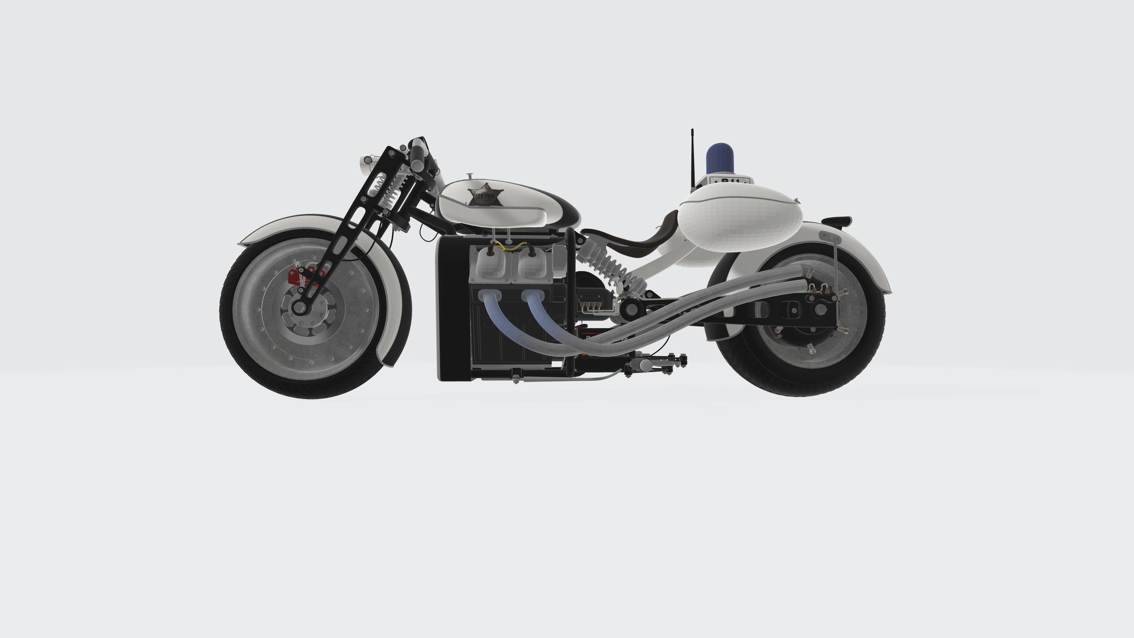 Harley inspired police motorbike 3D model_1