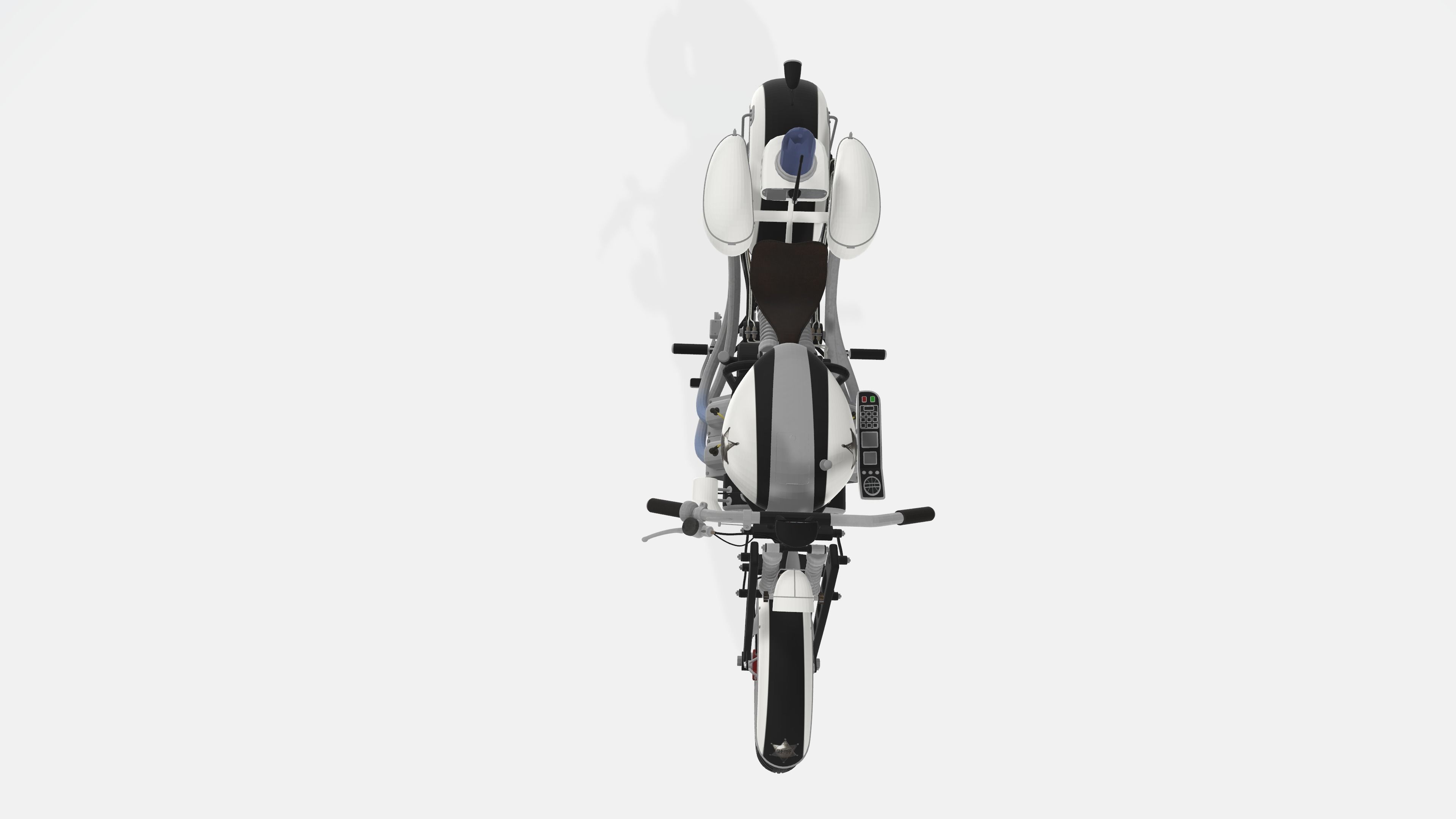 Harley inspired police motorbike 3D model_5