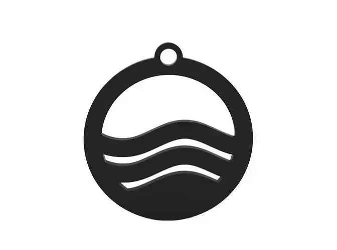 Earring circle with wave