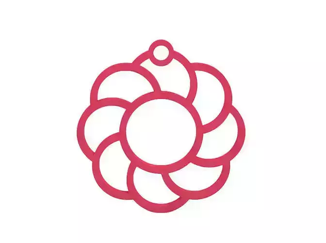 Earring flower in shape of circle