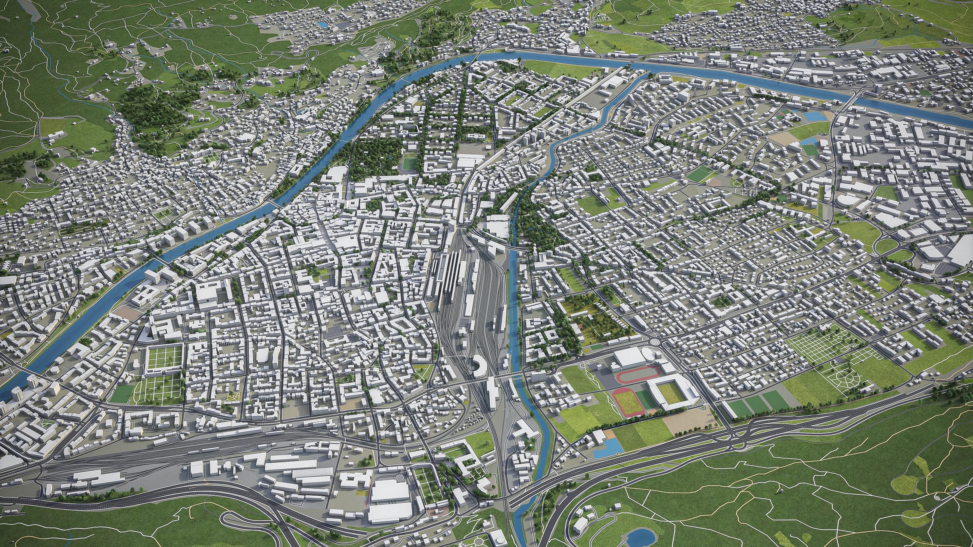 Innsbruck - 3D City Model Low-poly 3D model_2