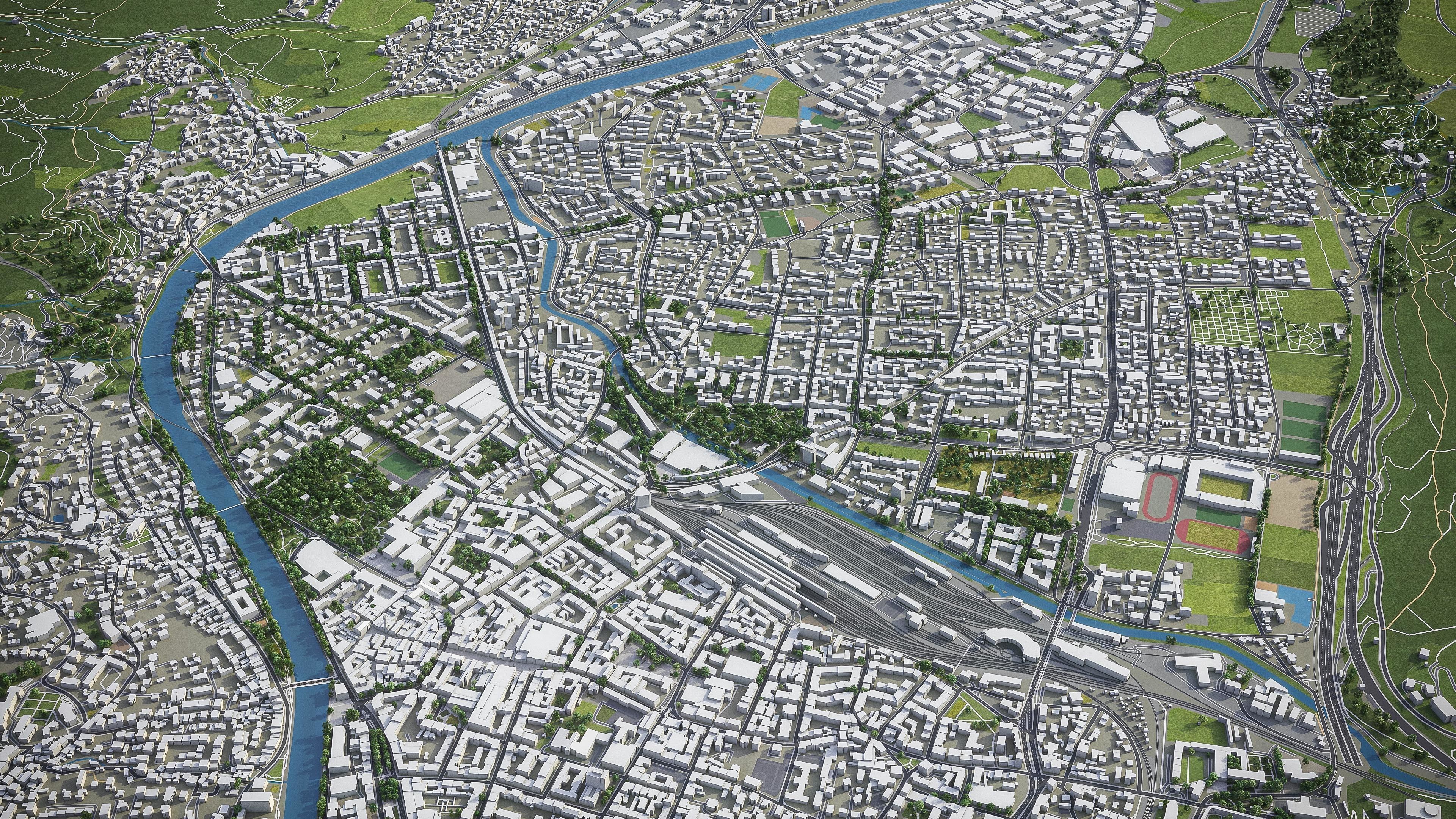 Innsbruck - 3D City Model Low-poly 3D model_4