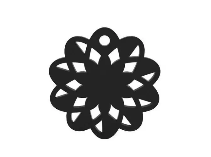 Earring flower pendant 3D print model_0